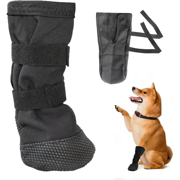 Dog Paw Wound Recovery Boot, Breathable Dog Bootie for Injured Paw, Anti-Slip Dog Shoe with Self-Adhesive Strap, Protector for Outdoor Walking & Keep Dogs from Licking Wounds (S)
