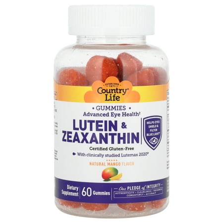 Country Life Lutein & Zeaxanthin Gummies, Natural Mango, 60 Gummies