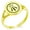 Gold, variant on Stainless Steel Celtic Awen Arwen Three Rays Minimalist Oval Top Polished Statement Signet Ring