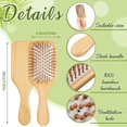 thumbnail image 2 of Juego de 12 cepillos de bambú para el cabello, cepillos de madera con cerdas antiestáticas para un suave masaje del cuero cabelludo., 2 of 5
