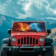 thumbnail image 2 of Binienty Ice and Fire Dragon Sun Shade Car Windshield Universal Compatible with Jeep Wrangler TJ 1997-2006 Easy Fold Front Window Car Sun Shade 52x16" UV Blocking Sunvisor Reflector, 2 of 7