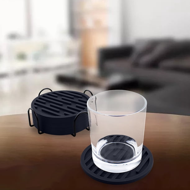 6 piezas taza de aislamiento térmico drenaje antideslizante creativo posavasos de silicona taza para beber cojín posavasos de té para oficina Negro BLESIY montaña rusa