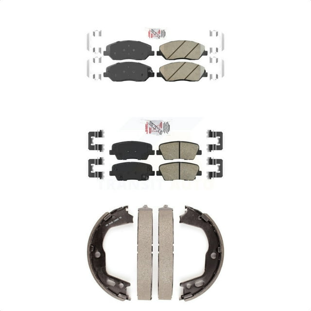 Transit Auto Front Rear Ceramic Disc Brake Pads and Parking Shoes Kit for Car Hyundai Genesis 3.8L KNN-100843