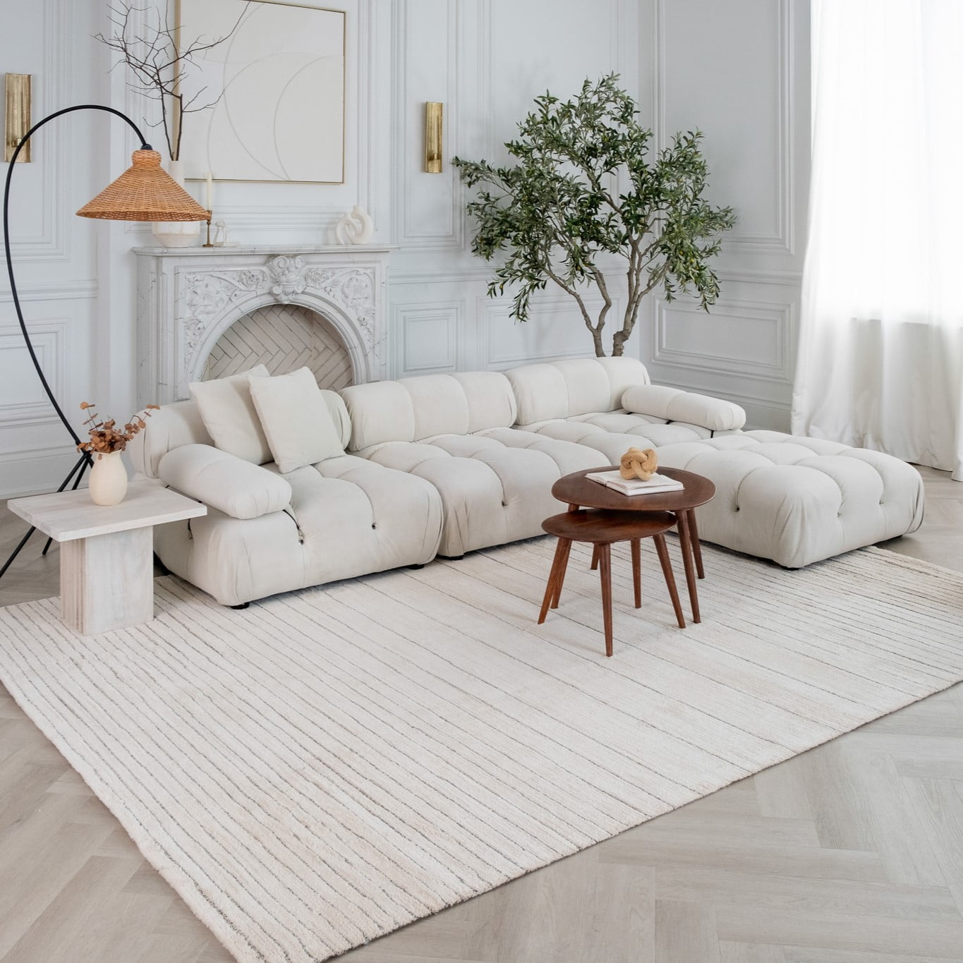 Rug Branch Casa Abstract Indoor Area Rug, Beige Cream, Modern - Living Room, Bedroom, Dining and Kitchen