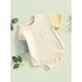 thumbnail image 3 of Arvbitana 0 3 6 12 18 24 Months Baby Girls Boys Romper Short Sleeve Crew Neck Contrast Color Summer Bodysuit for Casual Daily, 3 of 8