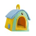 thumbnail image 2 of Casa cálida semicerrada para mascotas, cómoda casa para gatos con fondo antideslizante, lavable M, 2 of 8