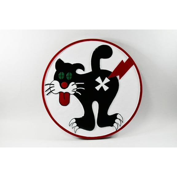 VS-24 Duty Cat Plaque, 14", Mahogany, Navy