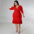thumbnail image 2 of AURA Women V Neck Lace Ruffle Dress Casual Midi Summer Elegant Loose Fit Dress, 2 of 7