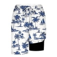 thumbnail image 4 of BaoFuBaoMei Mens Quick Dry Swim Shorts with Liner Big and Tall Printed Drawstring Shorts Beach Vacation Swim Trunks with Pockets, 4 of 6