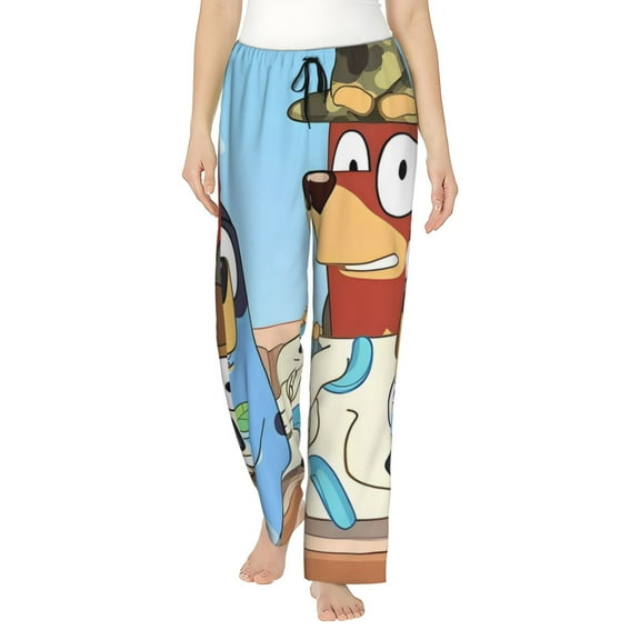 Silaia Bluey Print Pajama Pants for Women,Women’s Pajama Bottoms,Sleep & Lounge Pants with Pockets and Elastic Waist-Small