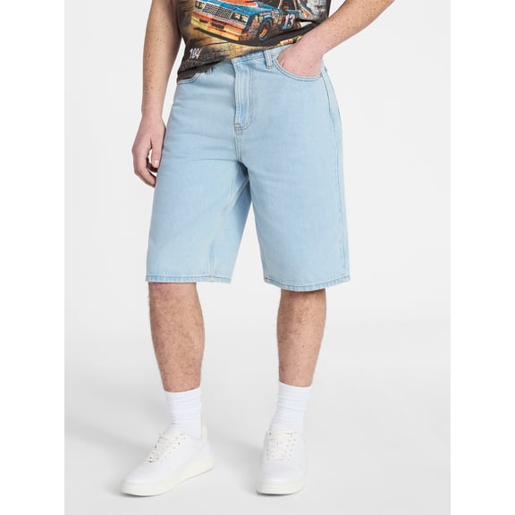 No Boundaries Men's Denim Shorts, 100% Cotton, 14 oz, 12" Inseam, Sizes 28-44