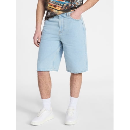 No Boundaries Men’s Denim Shorts, 100% Cotton, 12” Inseam, Sizes 28-44