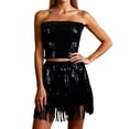 thumbnail image 4 of Elegant Women'S Carnival Sequin Performance Set Stretch Bustier Top And Skirt Dance Party Outfit, 4 of 4