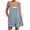 Blue, variant on Women Summer Casual Sleeveless Romper Loose Striped Tied Shorts Overalls Jumpsuit with Pockets