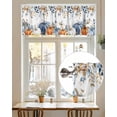 thumbnail image 7 of Floral Fall Thanksgiving Kitchen Valances for Windows Orange Blue Boho Pumpkin Valance Curtains&nbsp; for Kitchen /Living Room/Bedroom/ Bathroom Decor, 42"x12 " ,Rod Pocket 1 Panel, White, 7 of 7