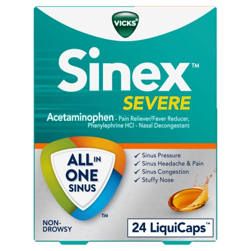 Vicks Sinex SEVERE LiquiCaps, AllInOne Sinus Relief, NonDrowsy