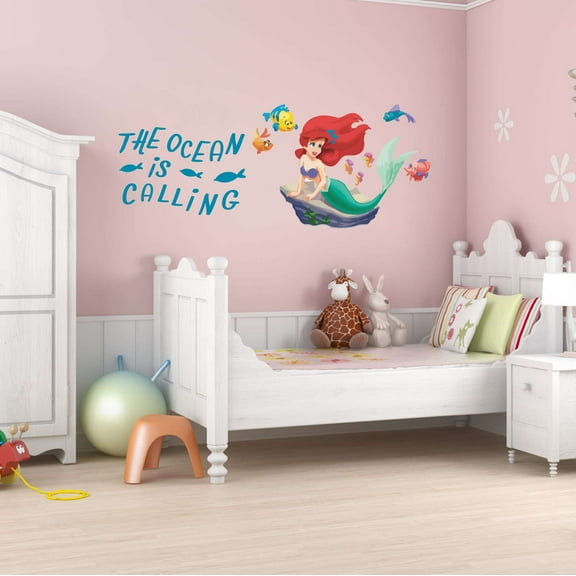 The Ocean Is Calling Oyster Shell Vibes Seahorse Statfish Urchin Shell Princess Starfish Creatures Queen Sweet Dreams Bedtime Unicorn Dream Holiday Decorating Wall Decal Sticker - Size: 20 In X 8 In