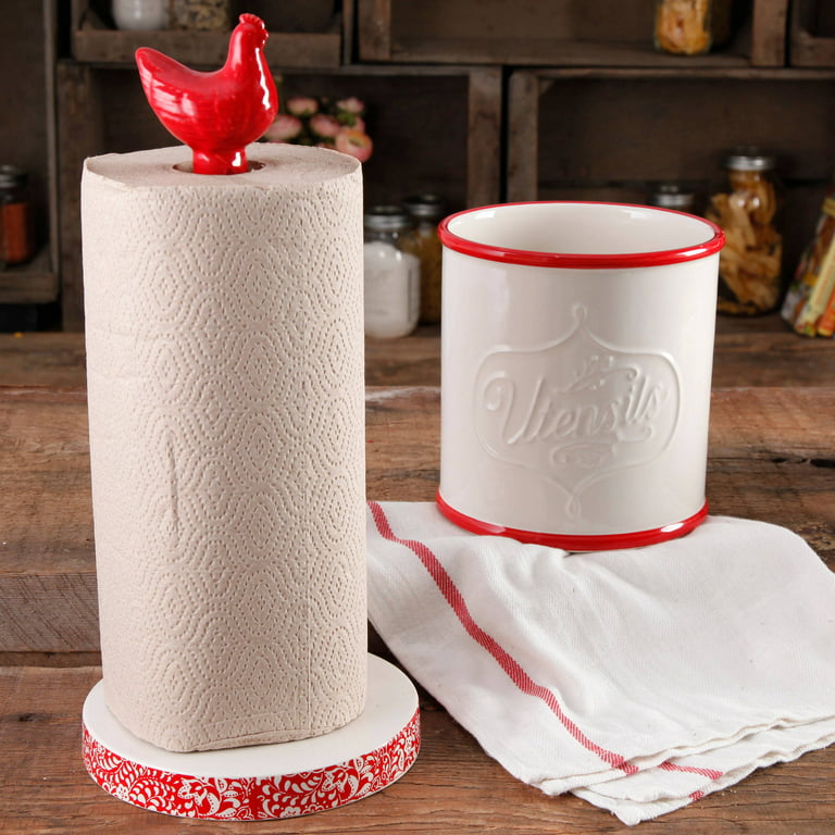 Irvins Tinware: Wooden Paper Towel Holder in textured red