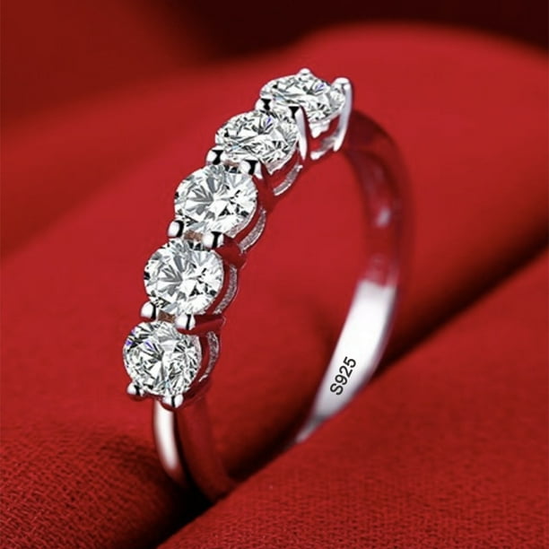 Anillos de Color oro blanco que nunca se desvanecen, anillo de circón de alta calidad para mujer, banda de boda de plata tibetana Original, accesorios de joyería nupcial Dengxun unisex