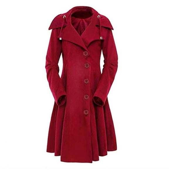 Fall Jackets for Women Faux Wool Warm Slim Coat Jacket Thick-Parka Overcoat Long Winter Outwear
