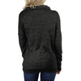 thumbnail image 4 of TWY Women Solid Color Cowl Neck Long Sleeves Front Pockets Blouse, 4 of 4