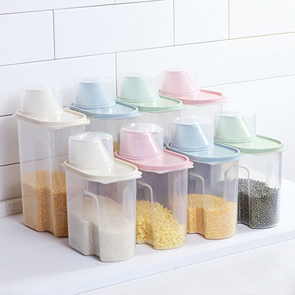 4PCS Large Capacity Airtight Dry Food Cereal Storage Containers With Lids 2.5L