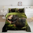 thumbnail image 4 of Erosebridal Dinosaur Bedding Comforters & Sets Jungle Animal Comforter Set Twin Size, 3D Reptile Animals Bedding Sets Tropical Rainforest Botanical Leaves Quilt,1 Comforter 1 Pillowcase, 4 of 5