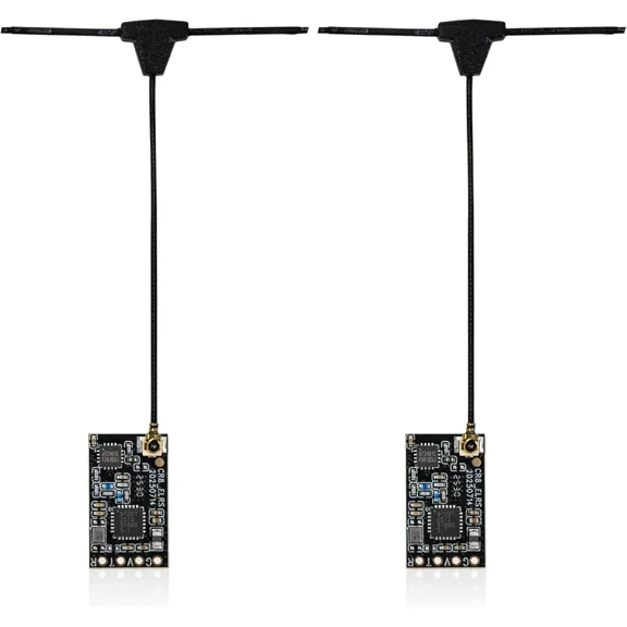 2pcs 2.4GHz ELRS Nano Receiver with 55mm T Antenna for ELRS FPV Remote Controller Ideal for FPV Drone/Tiny Whoop/Fixed Wing/RC Plane (CR8)