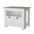 thumbnail image 2 of FM FURNITURE Theba Kitchen Island with 2 doors 3 shelves White Engineered Wood, 2 of 6