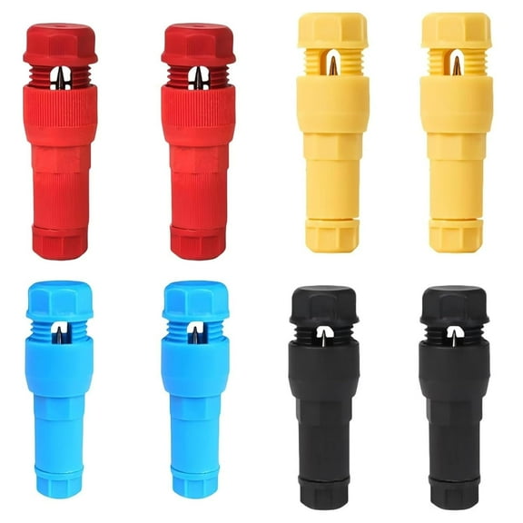 T-Type Piercing Terminal, 8/24/48PCS Quick Splice Wire Terminals, Wire Connector Nut Kit, Solderless 2 Pin Power Plug Wire Connectors for RV/BVR Stranded Hard Soft Wires (All, 8PCS)