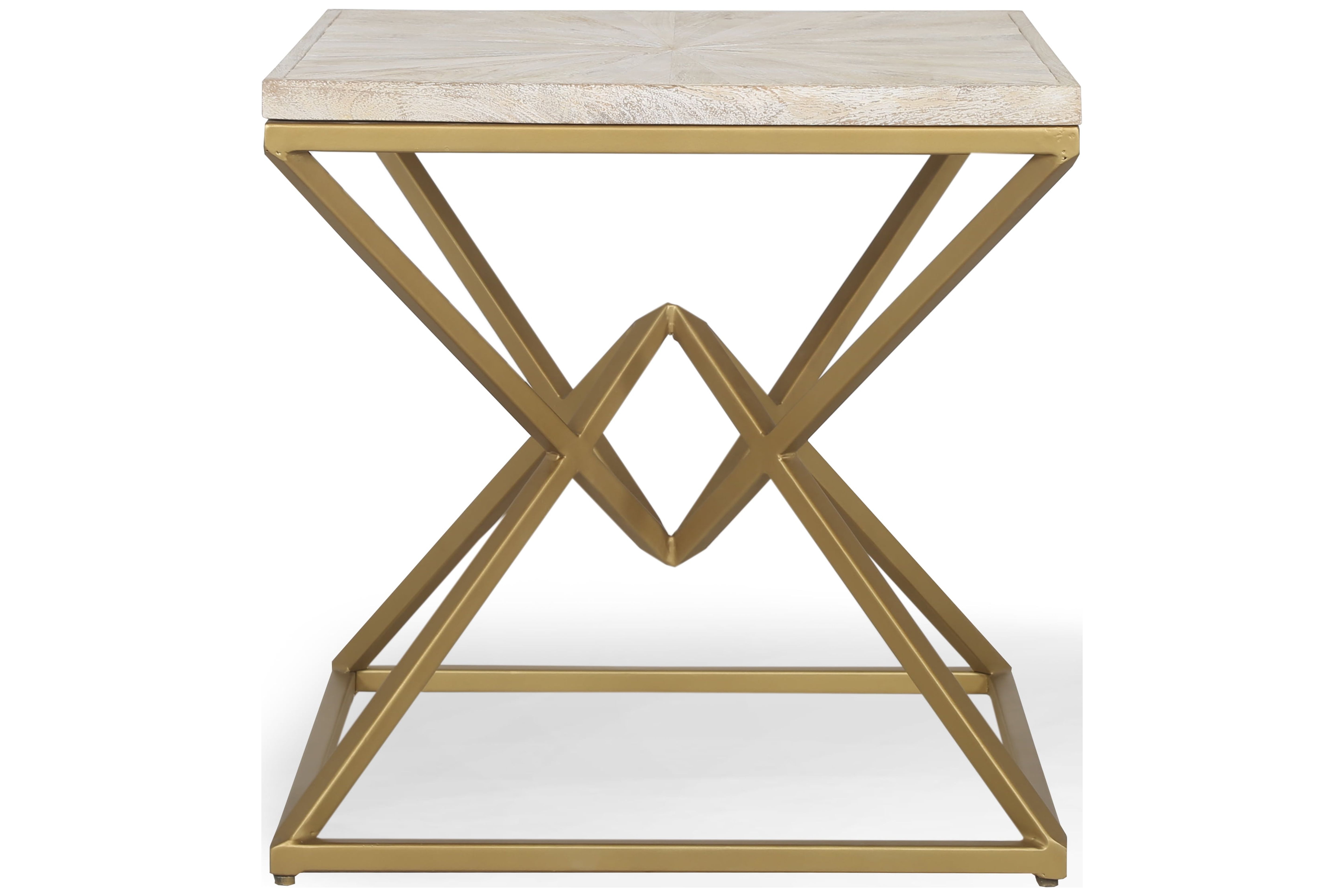Posh Pollen Winnie Metal Square Gold End & Side Table - Gold