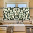 thumbnail image 2 of Yayeee Kitchen Curtains Tier Set of 2 Light Filtering 57"x36" Over Sink Window Panels, Green Geometric, 2 of 7