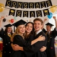 thumbnail image 6 of Graduation Banner Decor Gold Black Congrats Grad Sign, Graduation Party Supplies with Graduation Cap Design for College High School Celebration Wall Photo Background Party Decorations, 6 of 8