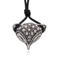 thumbnail image 1 of Vintage Fox Head Silver Pewter Charm Necklace Pendant Jewelry With Cotton Cord, 1 of 1