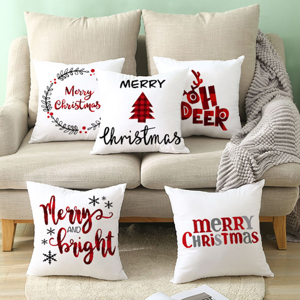 Christmas Cushion Cover Pillowcase Waist Throw Xmas Sofa Home Decor 2021新入荷