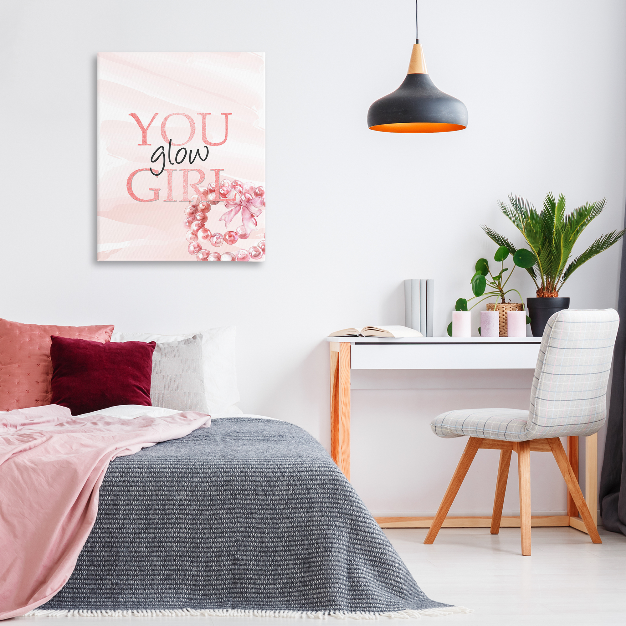 You Glow Girl Feminine Canvas Wall Art, design by Kim Allen