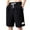 Black, variant on Chiccall Mens Shorts Plus Size Casual Elastic Waist Drawstring Summer Beach Loose Fit Textured Shorts
