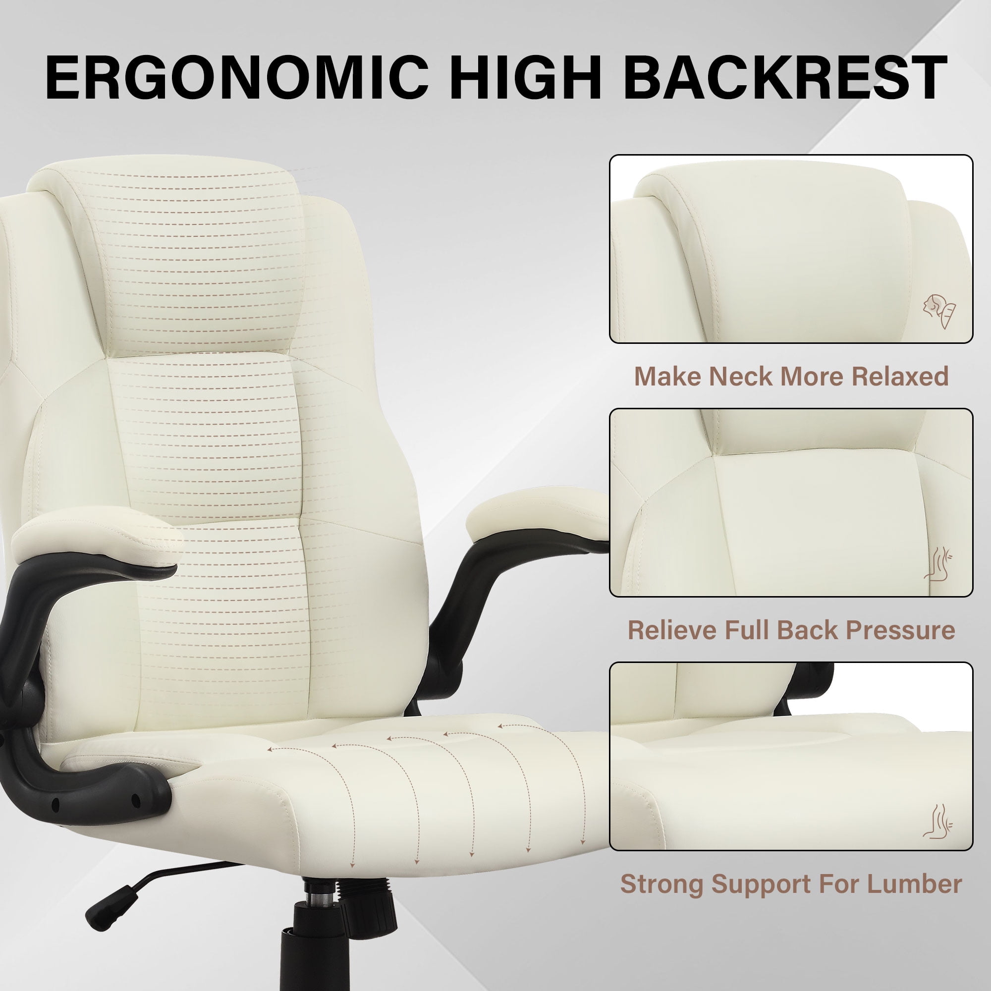 JONPONY Big and Tall Office Chair 400LBS Wide Seat Ergonomic Computer Desk Chair High Back Executive(图4) JONPONY Big and Tall Office Chair 400LBS Wide Seat Ergonomic Computer Desk Chair High Back Executive(图4)