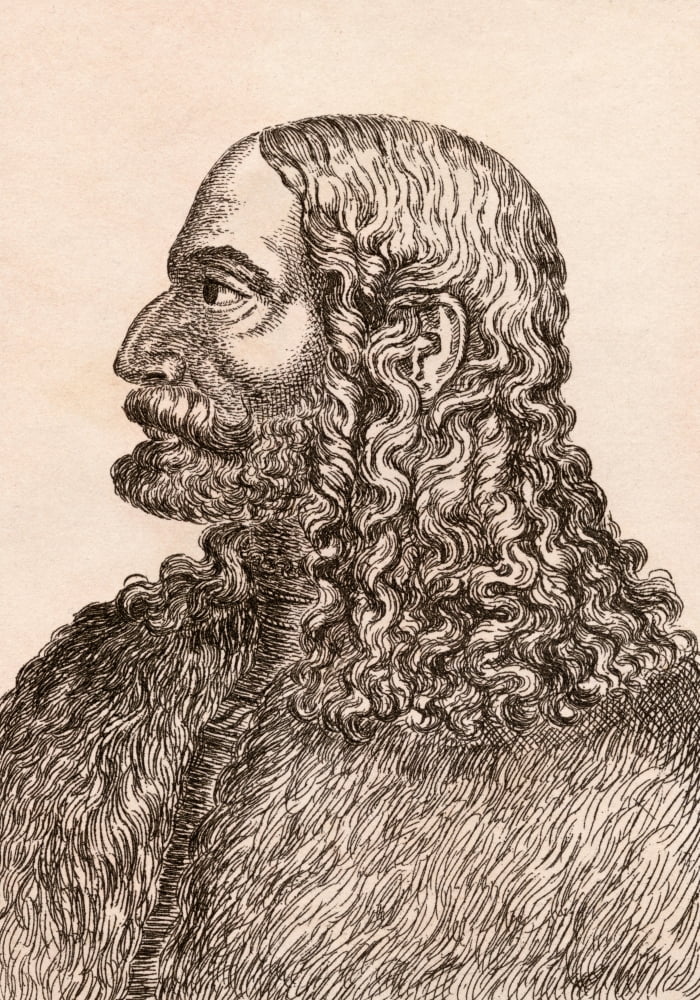 Albrecht DRer 1471-1528 German Artist And Mathematician From 75 Portraits Of Celebrated Painters From Authentic Originals Etched By James Girtin Published London 1817 Canvas Art - Ken Welsh Design Pi
