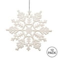 thumbnail image 2 of Pemberly Row 8" White Plastic Glitter Snowflake Christmas Ornaments (Set of 12), 2 of 2