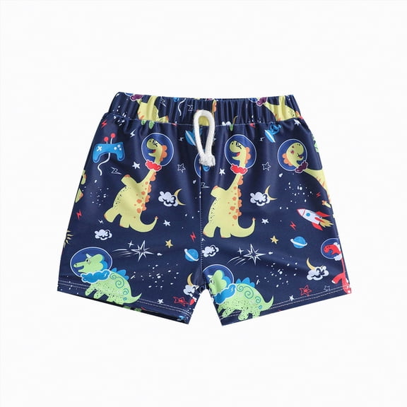 Ccpelsie Boys Swimswear Kids Swim Trunks Toddler Swim Shorts Stretch Bathing Suits for Boy Swimsuit(Dark Blue,12-18 Months)