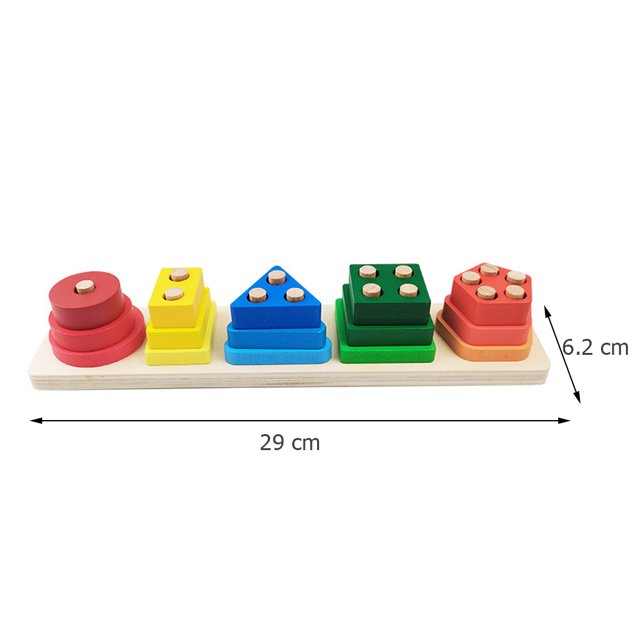 Juego de juguetes de matemáticas de clasificación de formas geométricas de madera para bebés Montessori educativo (G) Ehuebsd libre de BPA
