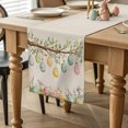 thumbnail image 2 of Easter Eggs Table Runner 48 Inches Long for Kitchen Dining, Retro Watercolor Spring Flowers Plants Dresser Scarf Farmhouse, Dining Table Decorations for Wedding/Parties, 13 x 48 In, 2 of 8