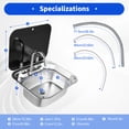 thumbnail image 2 of Stainless Steel RV Sink with Folded Faucet,Drop-in Hand Wash Basin for Camper Van, Trailer, Boat, Outdoor Kitchen Bar Sink, 2 of 11