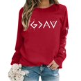 thumbnail image 1 of Huaizzzy Chandails en Molleton Oversize pour Femmes Manches Longues Col Rond Imprimé Lettres Légers Amples Blouse Haut à Capuche Chandails Chauds d'Automne pour Femmes Veste de Survêtement Grande Légère pour Femmes, 1 of 7