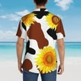 thumbnail image 4 of Kll Men'S Hawaiian Shirt Short Sleeve Button Down Beach Shirts-Sunflower Cow, 4 of 7
