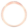 thumbnail image 5 of 0.16 ctw Wedding Band for Women - 18K Rose Gold Simulated Pink Diamond Stackable Eternity Ring, 5 of 6