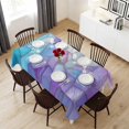 thumbnail image 6 of Purple Blue Marble Table Cloth Waterproof Tablecloths, Modern Abstract Art Marble Crack Tablecloth Dining Table Cover for Kitchen Party Tabletop Outdoor, Rectangle Tablecloth 54x108 Inch, 6 of 9