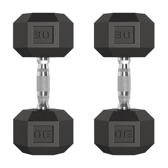 30LB Pair Anti-roll Fitness Hex Dumbbells
