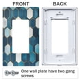thumbnail image 3 of Yayeee Rocker Switch Wall Plate 3-Gang 6.5"x4.6" Home Decorative Outlet Cover, Dark Blue Hexagon Patterns, 3 of 6